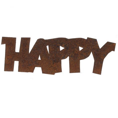 Rusty Tin Happy Word Cutout Signs And Frames Primitive Decor