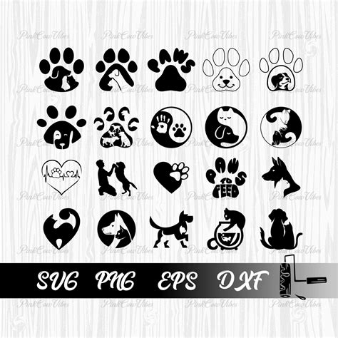 Dog Paw Print Svg Bundle Pet Paw Svg Dog Lover Svg Print Etsy