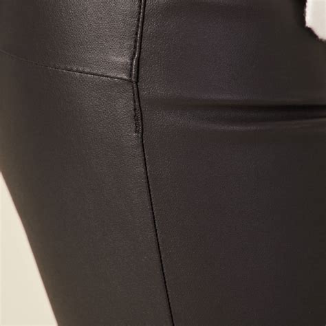 Pantalon Skinny Enduit Push Up Denim Noir Enduit Femme Vibs