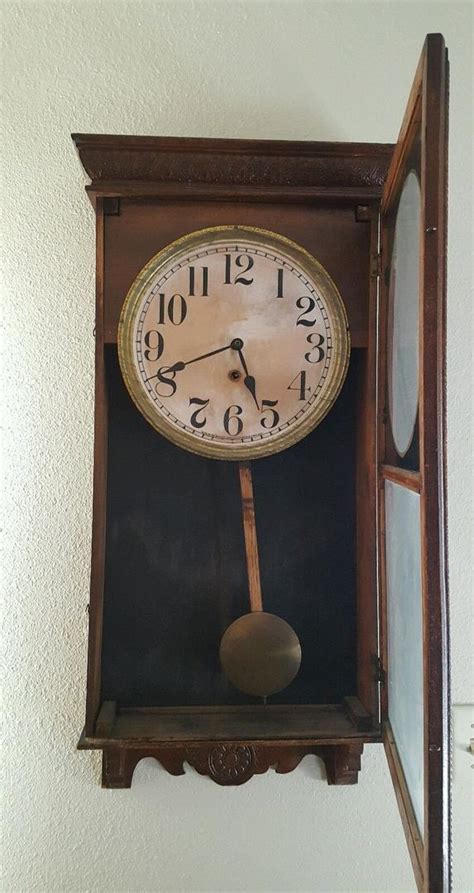 Antique 1900s Sessions Regulator Wall Clock Working Forestville