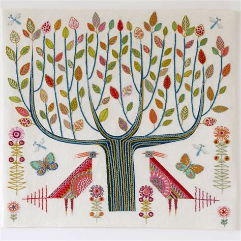 Tree Embroidery Cushionsampler Kit Etsy