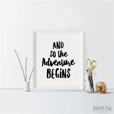 And So The Adventure Begins Printable Art Travel Printable