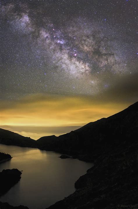 The Milky Way Above The Lake Of Fire Azores Astrophotography By