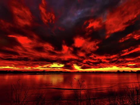 Red Sunset Photograph By Shane Bechler Fine Art America