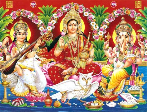 Product description lakshmi ganesh saraswati set religious hindu idols turquoise brass handmade god goddess sculpture is the lord of success and destroyer of evils and obstacles. Laxmi Ganesh Saraswati Wallpaper Full Size HD