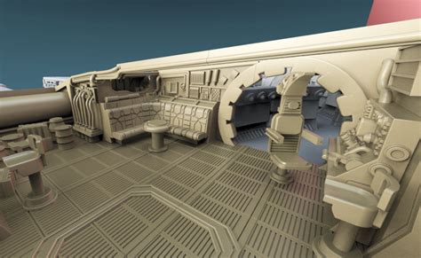 Star Wars Millennium Falcon Interior 3d Printable Parts Kit 3 Main
