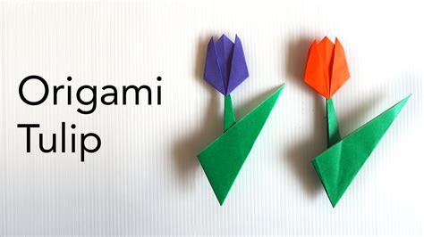 Easy Origami Tulip Tutorial Youtube