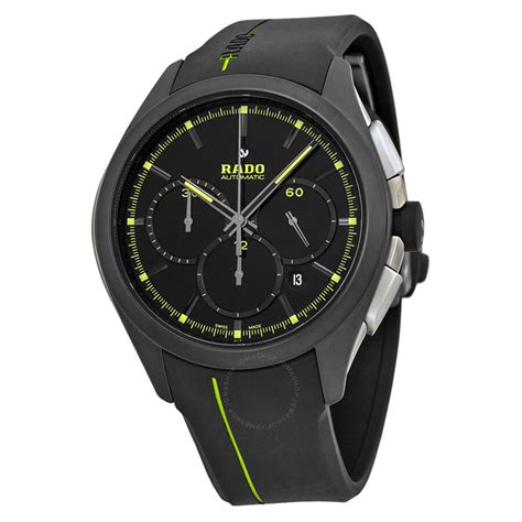 Check out the best rado watches out there. Rado Hyperchrome Chronograph Black Dial Black Rubber Men's ...