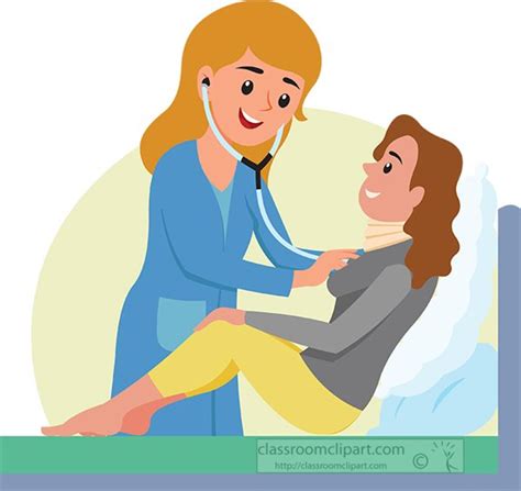 Medical Clipart Nurse Checking Female Patient In Hospital Clipart
