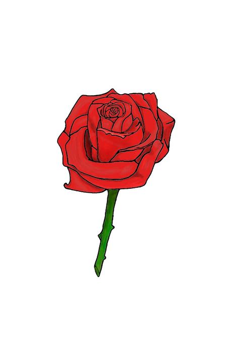 Dibujos De Rosas Para Imprimir En Color Rojo
