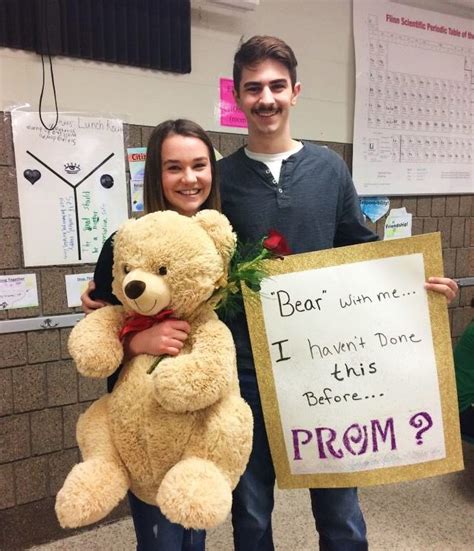 promposal with a bear cute prom proposals cute homecoming proposals homecoming proposal