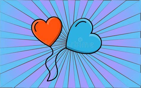 simple flat style icon of beautiful two balloons in the form of hearts for the feast of love on