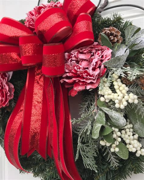 Christmas Floral Wreath Frosted Floral Christmas Wreath Christmas