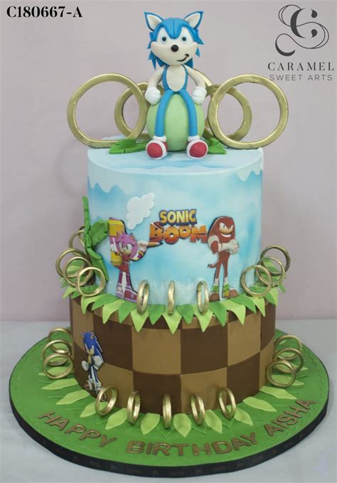 Sonic Themed Cake Caramel Sweet Arts