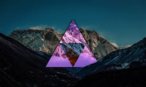 Mountain Pass Triangle Minimalism Clear Sky Polyscape Wallpapers Hd