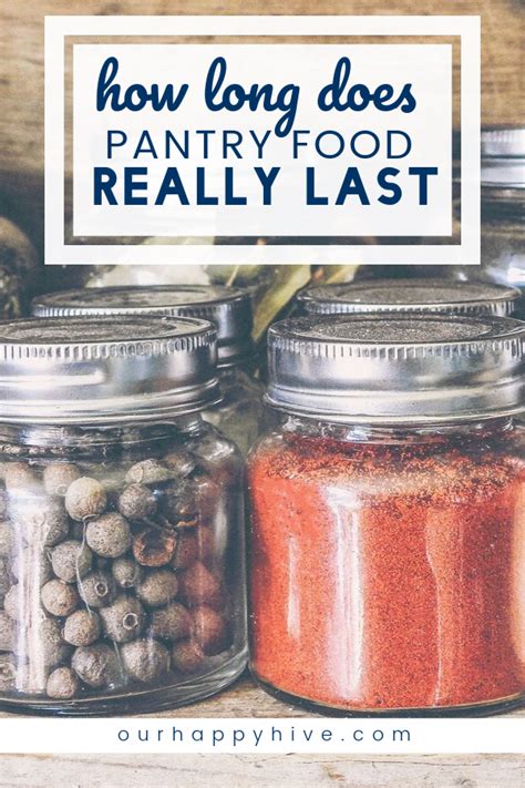 Store dried vegetables and fruits in small airtight containers, such as plastic bags, because every time you open the container, the food is exposed to air and moisture, which lowers its quality. Pantry Food Shelf Life - How Long Does Food Really Last ...