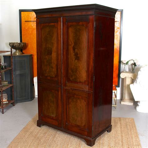 Victorian Wardrobe Flamed Mahogany 19th Century Tall Armoire - LA201880 ...