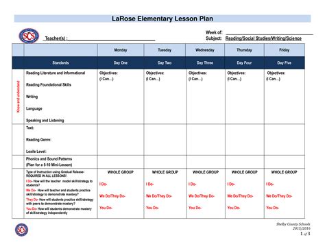 Elementary Lesson Plan How To Create An Elementary Lesson Plan Download This Elementary