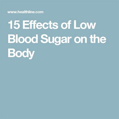The Effects Of Low Blood Sugar On Your Body Low Blood Sugar Sugar