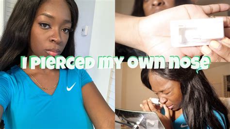 How To Pierce Your Own Nose Pierced My Nose With A Gun Youtube