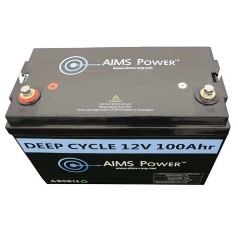 Aims Power Lifepo4 Lithium Deep Cycle Battery 12v 100ah Lfp12v100a