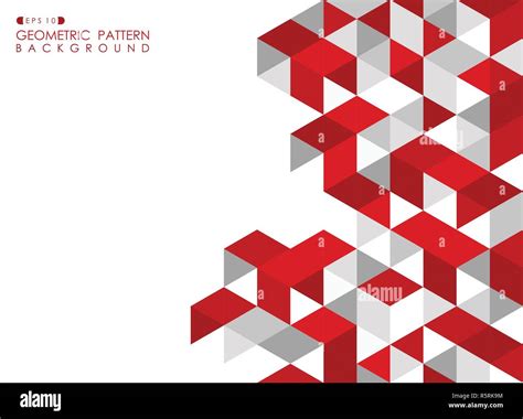 Abstract Red Geometric Background With Polygonal Triangles Vector