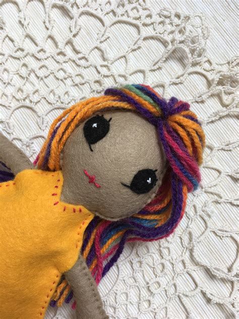 Woollen Hair Felt Doll One Of A Kind Doll Custom Order Etsy Felt