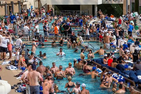 The Pools And Decks Are Crowded In Stadium Swim At The Circa On Friday March 19 2021 Le B