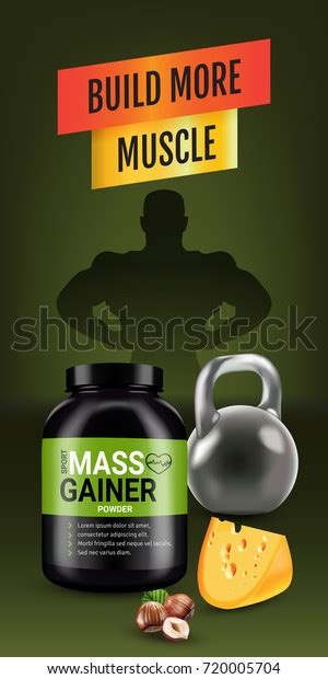 Mass Gainer Ads Vector Realistic Illustration Stock Vector Royalty