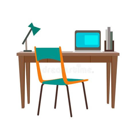 Vector Illustration Of The Home Office Stock Vector Illustration Of