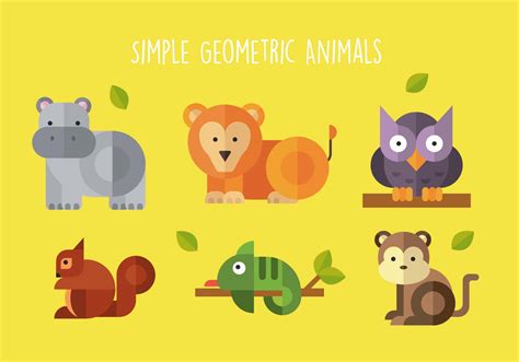 Geometric Simple Shape Animals Download Free Vectors
