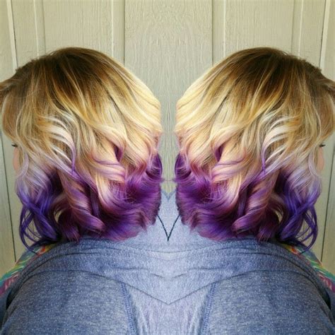 Purple Ombre And Blonde Blonde Hair With Purple Tips Blonde Hair With Bangs Dark Blonde Hair