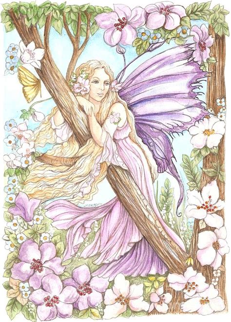 Fairy In The Flowers Painting By Morgan Fitzsimons Fine Art America