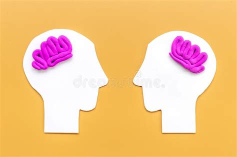 Teamwork Concept Brain Storm Communication Between Two Paper Human