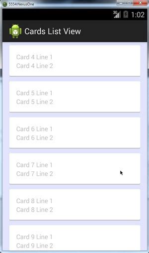 The solar auxilia stands for terra! Android Cards List View - Android & Java Blog