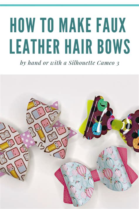 How To Make Faux Leather Hair Bows With A Cameo Or By Hand The