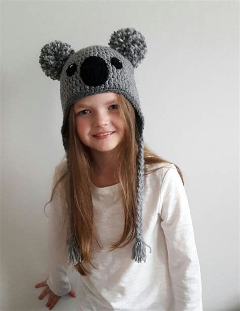 Koala Hat Crochet Hat Kids Outfit Baby Hat Women Hat Cute Etsy