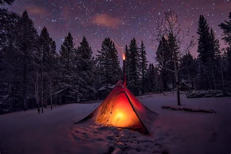 Wallpaper Sunlight Trees Forest Night Reflection Sky Snow