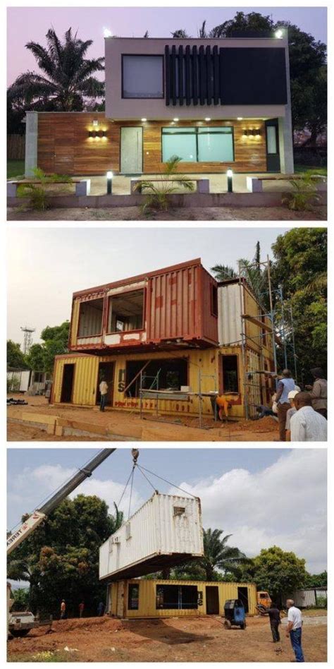 Two Pictures Showing Different Types Of Shipping Containers In The