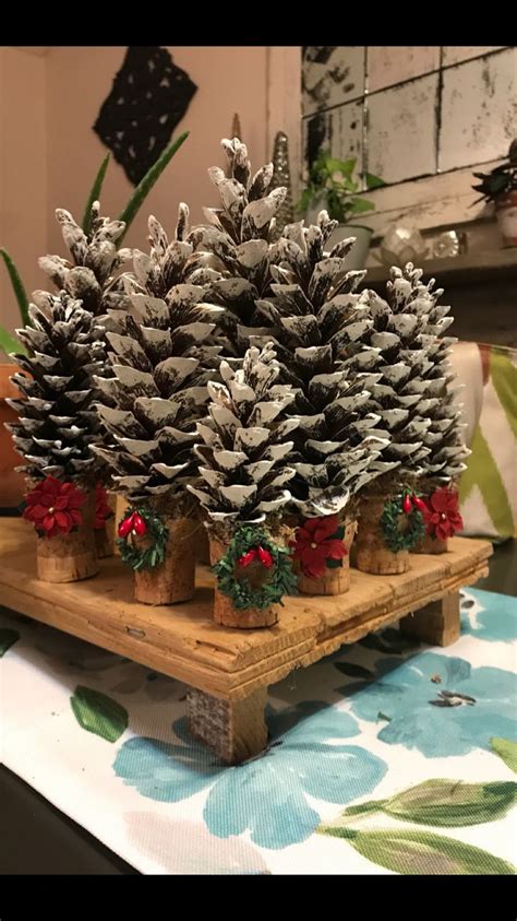 Cute Pine Cone Trees Holiday Decor Pine Cone Tree Table Decorations