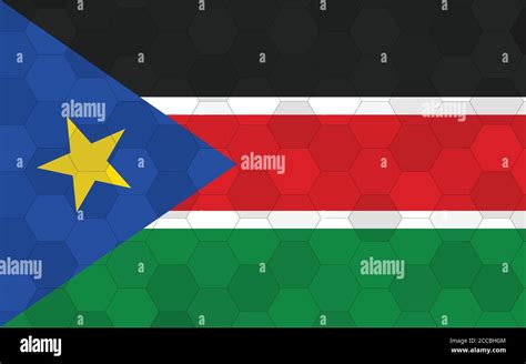 ilustración de la bandera de sudán del sur gráfico futurista de bandera del sur de sudán con
