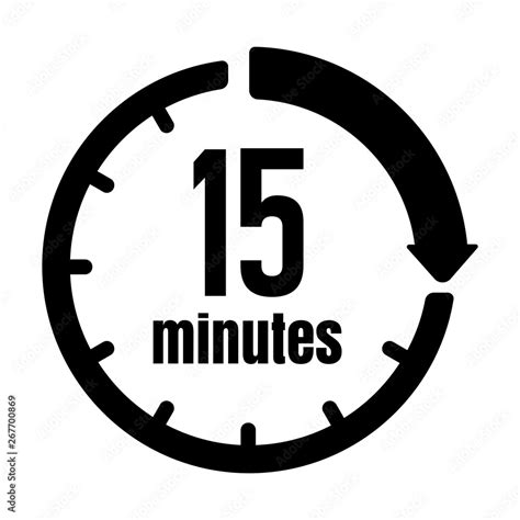 Clock Timer Time Passage Icon 15 Minutes Stock 벡터 Adobe Stock