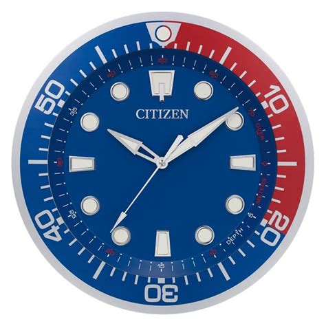 Citizen Clocks Citizen Cc2062 Gallery Wall Clock Red And Navy Blue