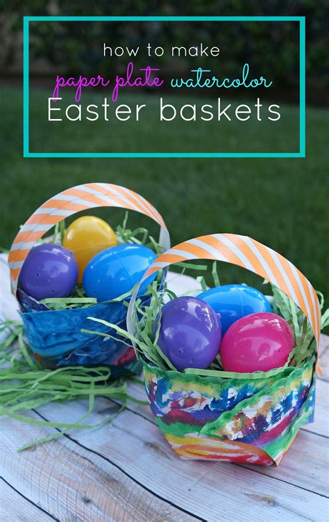 Easter Craft For Kids Diy Paper Plate Watercolor Easter Baskets