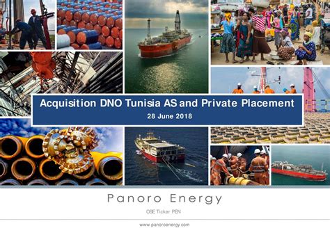 Panoro Energy Pesaf Acquires Dno Tunisia As And Private Placement