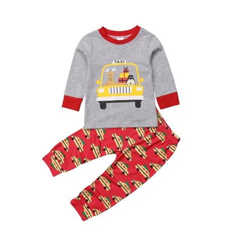 2018 Christmas New Arrival 2pcs Toddler Kid Baby Boy Clothes Sets Long