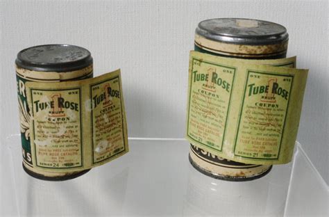 Vintage Tube Rose Sweet Scotch Snuff Tins With Coupons Full Of Product