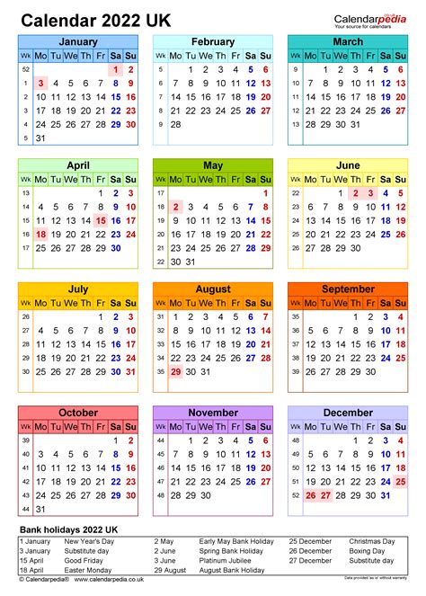 Free Printable 2022 Monthly Calendar With Uk Holidays Blank Calendar