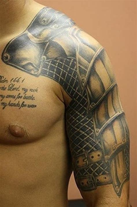 Beautiful Realistic Armor Tattoo On Shoulder Tattoos Book 65000
