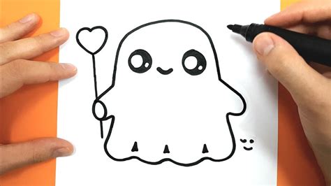 How To Draw And Color A Cute Ghost Easy Drawing Tutorial Halloween